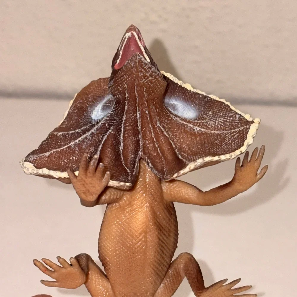 Safari Ltd Frilled Lizard Toy Figure Unisex 6.5in Brown Excellent Reptile Animal